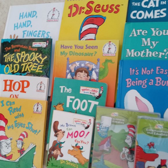 Dr. Seuss Hardcover Books + DVD + Stencil Bundle, Lot of 13 - Picture 2 of 6
